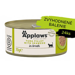 Applaws Cat Tuna Fillet with Seaweed in Broth konzerva 24 × 70 g