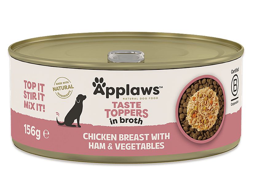Applaws Dog Taste Toppers in Broth konzerva Chicken Ham and Veg 156 g