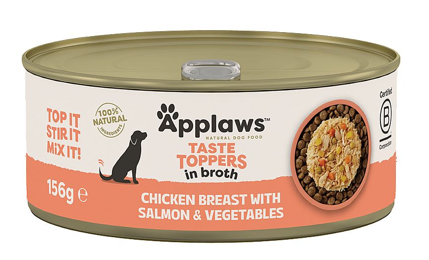 Applaws Dog Taste Toppers in Broth konzerva Chicken Salmon Veg 156 g