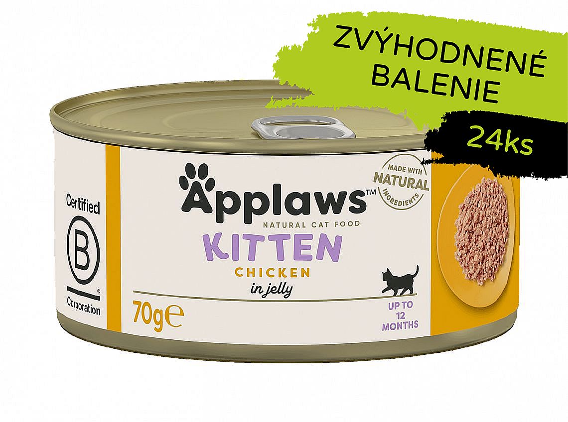 Applaws Kitten Chicken in Jelly konzerva 24 × 70 g