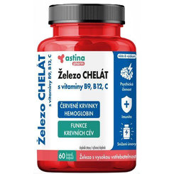 Astina Pharm Železo CHELÁT s vitamínmi B9 B12 C 60 kapsúl