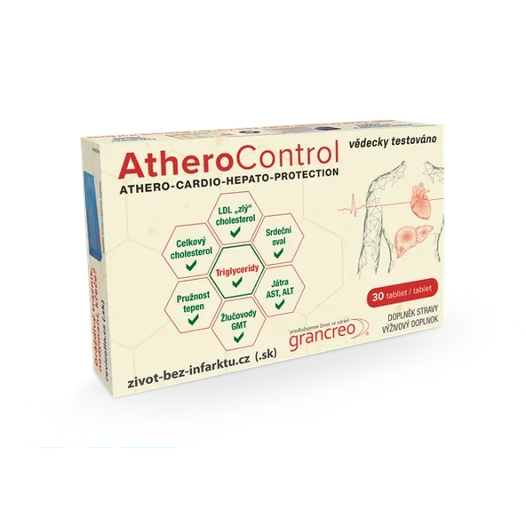AtheroControl pre normálnu hladinu cholesterolu a tukov v krvi 30 tabliet