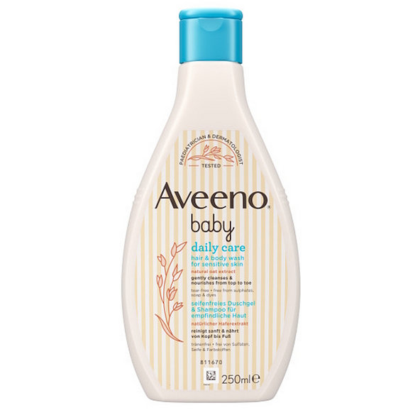 Aveeno Baby Daily Care Hair & body wash umývací gél na telo a vlásky pre deti 250 ml
