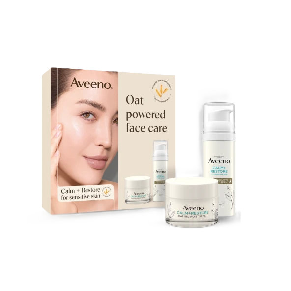 Aveeno CALM+RESTORE Darčeková sada gél 50 ml + krém 50 ml