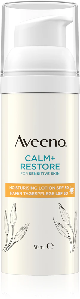 Aveeno CALM+RESTORE Moisturising lotion SPF50 hydratačné opalovacie mlieko 50 ml kúpite na Najlekaren.eu