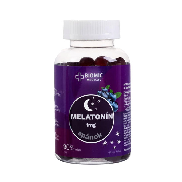 BIOMIC MELATONÍN čučoriedka 90 želé cukríkov