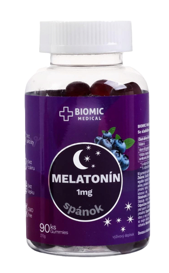 BIOMIC MELATONÍN čučoriedka 90 želé cukríkov