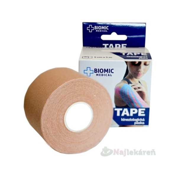 BIOMIC TAPE Kineziologická tejpovacia páska telová 5cm x 5m 1ks