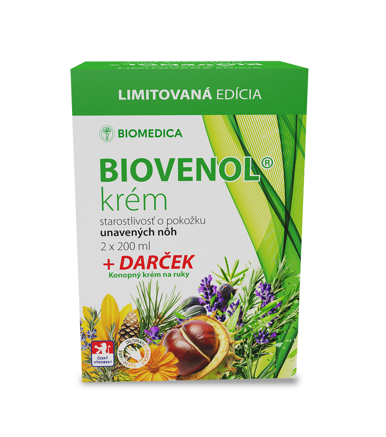 BIOMEDICA BIOVENOL krém na nohy 2x200 ml + krém na ruky 100 ml
