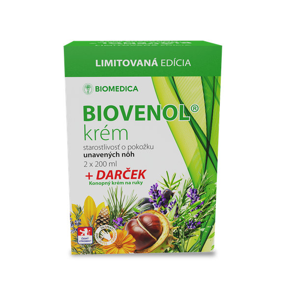 BIOMEDICA BIOVENOL krém na nohy 2x200 ml + krém na ruky 100 ml
