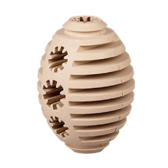 Barry King hračka pre psy - lopta rugby na maškrty béžová M 11cm