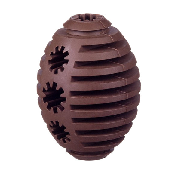 Barry King hračka pre psy - lopta rugby na maškrty kávová L 13cm