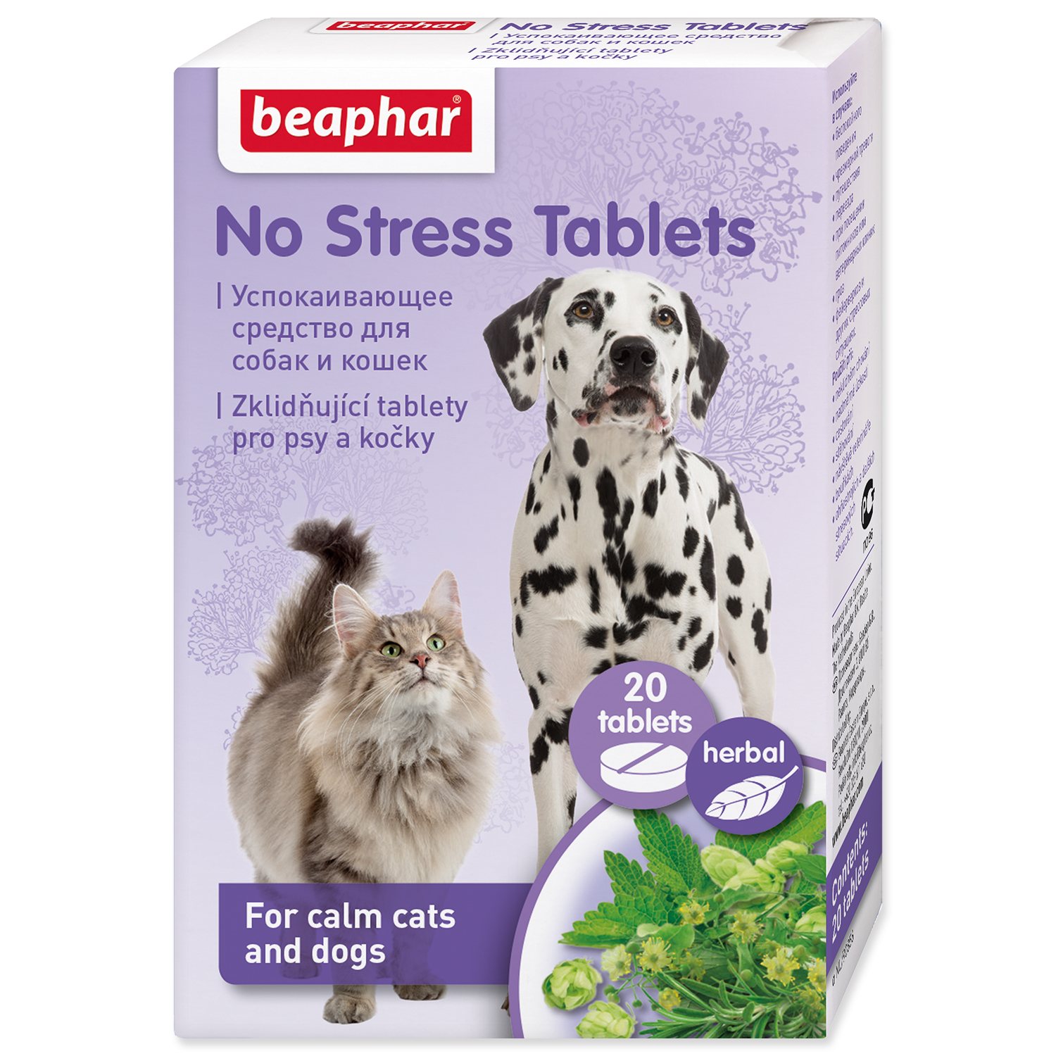 Beaphar No stress tablety proti stresu pre psy a mačky 20 tabliet