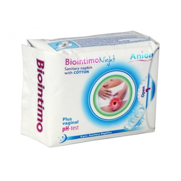 Biointimo Anion nočné vložky s krídielkami DUOPACK 2x8 ks