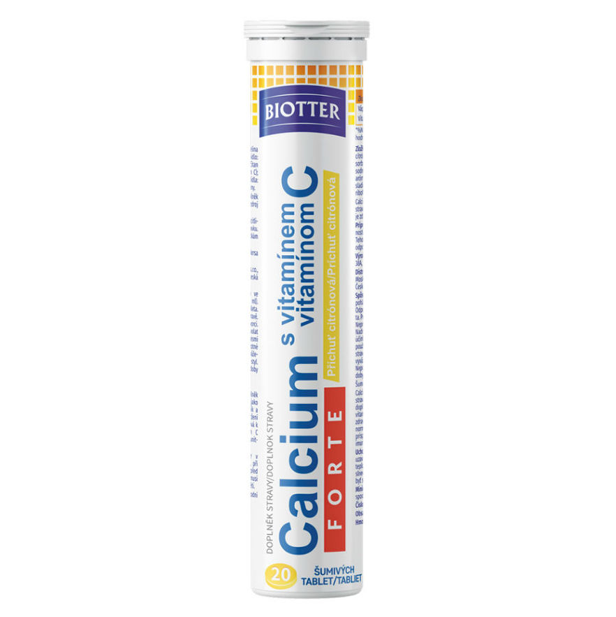 BIOTTER Calcium FORTE s vitamínom C citrón tablety 20 ks kúpite na Najlekaren.eu
