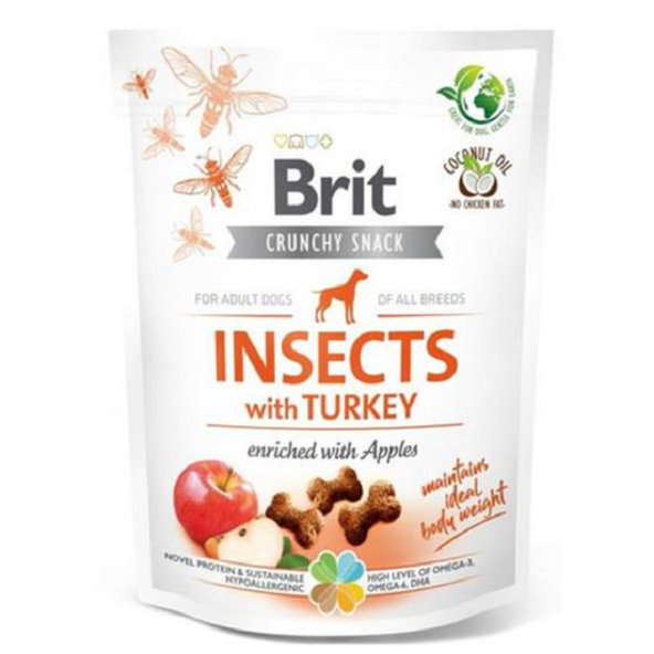 Brit Care dog Crunchy Cracker Insect s morkou a jablkom maškrta pre psy 200g