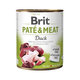 Brit Paté & Meat Duck konzervy pre psy 6x800g
