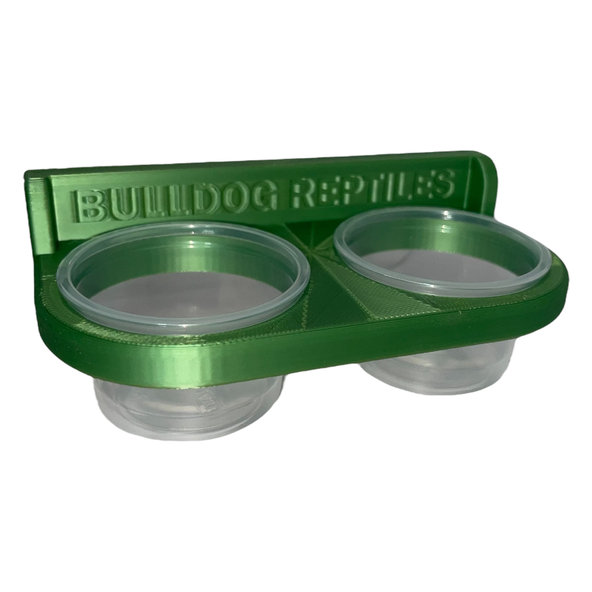 DOUBLE držiak na misky do terária tropická zelená 2x30 ml