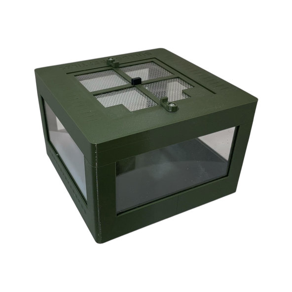 Terárium pre pavúky a hmyz CUBE armádna zelená 150x150x100 mm