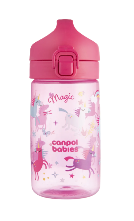 CANPOL BABIES Fľaša pre deti JUNIOR ružová 400 ml