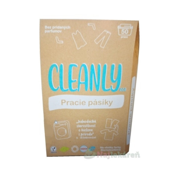 CLEANLY ECO Pracie pásiky Bez vône 50 praní 50ks