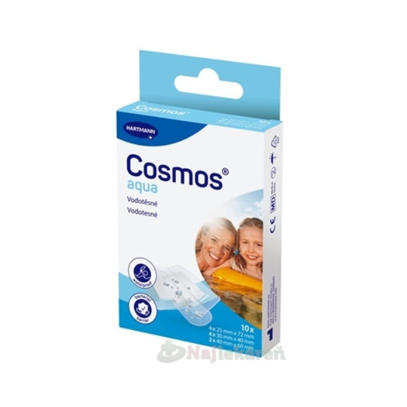 COSMOS Aqua náplasť na rany vodotesná 3 veľkosti 10ks