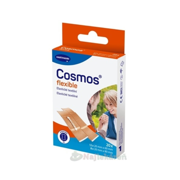 COSMOS Flexible náplasť na rany elastická textilná 2 veľkosti 20ks