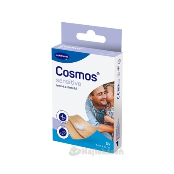COSMOS Soft náplasť na rany z netkanej textílie pre citlivú pokožku 6x10cm 5ks