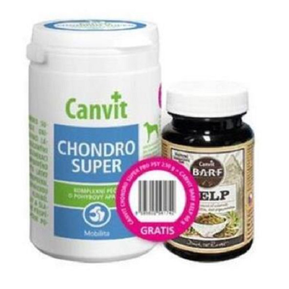 Canvit balíček - Canvit Chondro Super pre psy 76 tbl. 230g + Canvit BARF Kelp 60g grátis