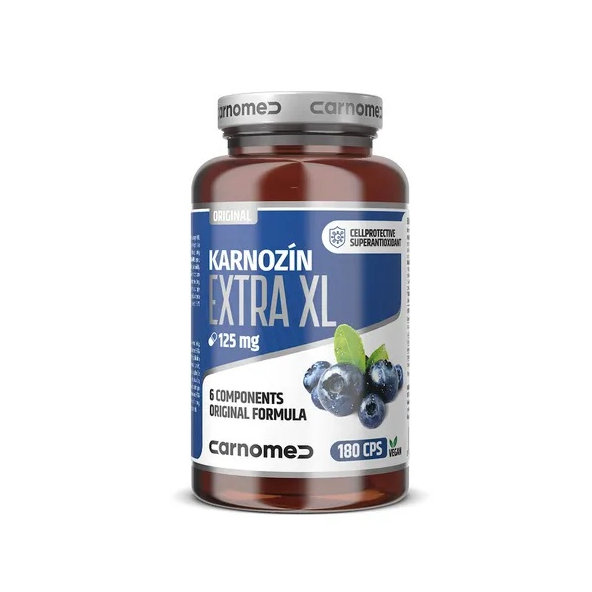 CarnoMed Karnozín Extra 125 mg XL podpora mozgových funkcií 180 kapsúl