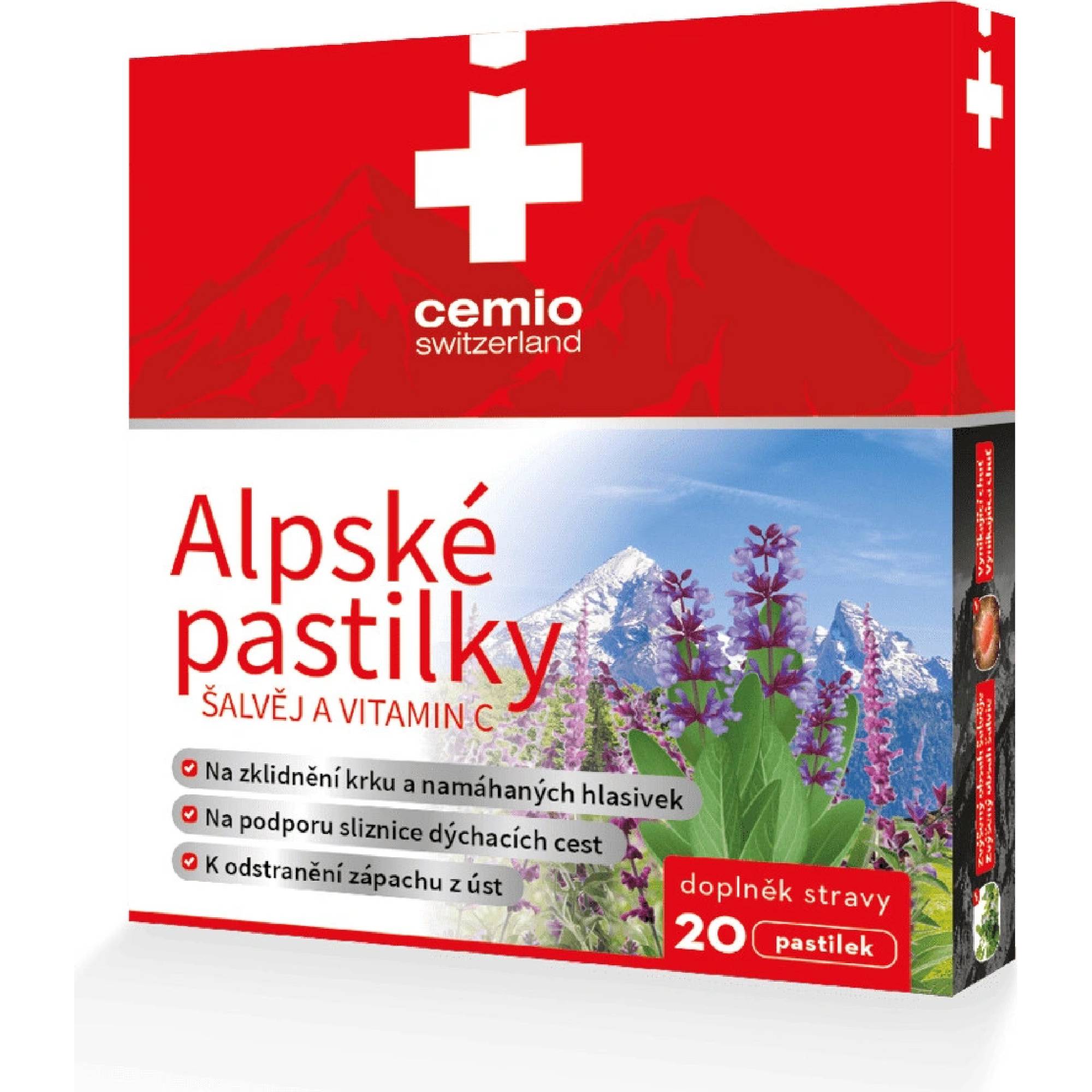 Cemio Alpské pastilky Šalvia a vitamín C 20 pastiliek kúpite na Najlekaren.eu