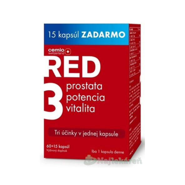 Cemio RED3 kapsule 60+15 zadarmo (75 ks)