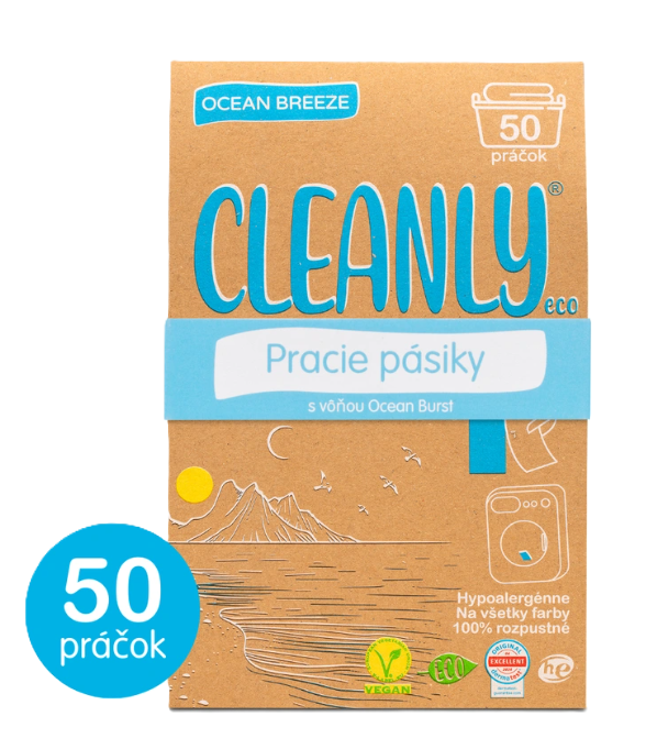 CleanlyEco pracie pásiky Ocean Breeze na 50 praní 50 ks