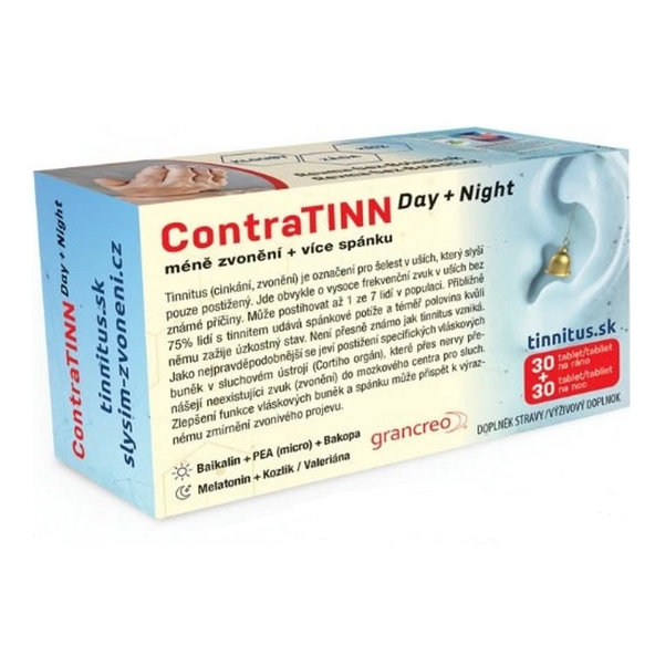ContraTINN s prejavmi tinitu zvonenia v ušiach 60 tabliet