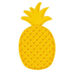 DUVO+ Podložka na lízanie v tvare ananásu pre psy a mačky, silikónová, žltá 30x16x1cm