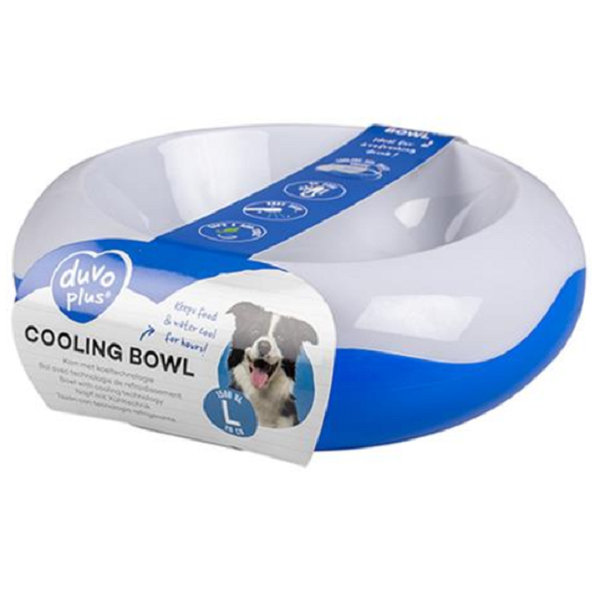 DUVO+ chladiaca miska pre psy, bielo/modrá, L - 29cm