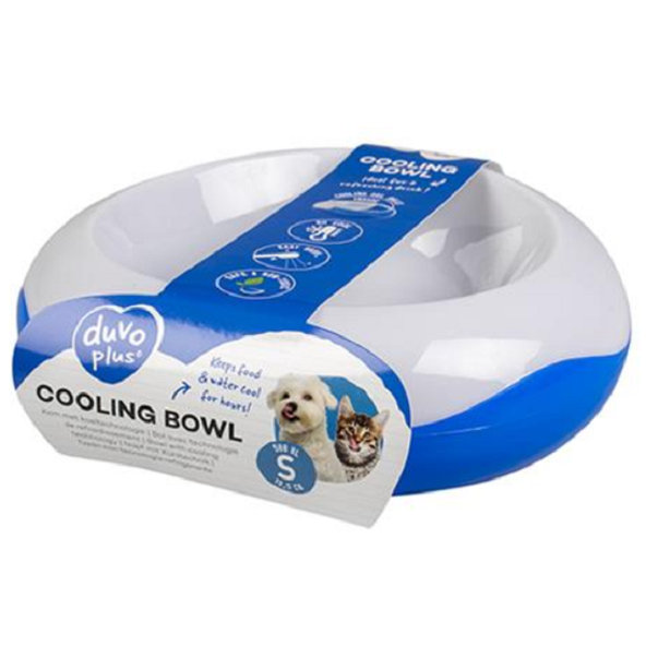 DUVO+ chladiaca miska pre psy, bielo/modrá, S priemer 19,5cm