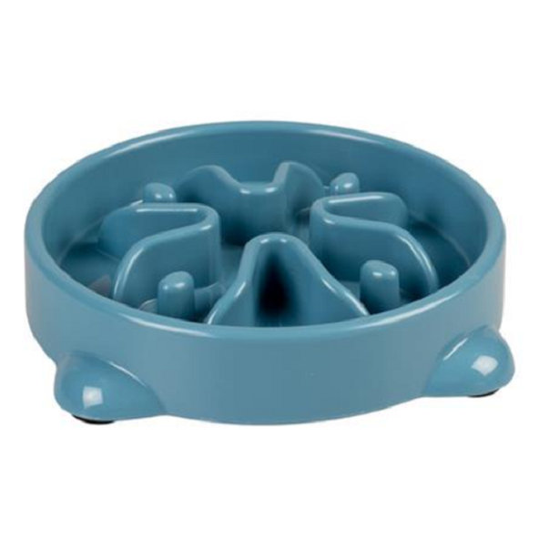 DUVO+ miska pre psy na pomalé jedenie, modrá 300ml - S - 19x19x4cm