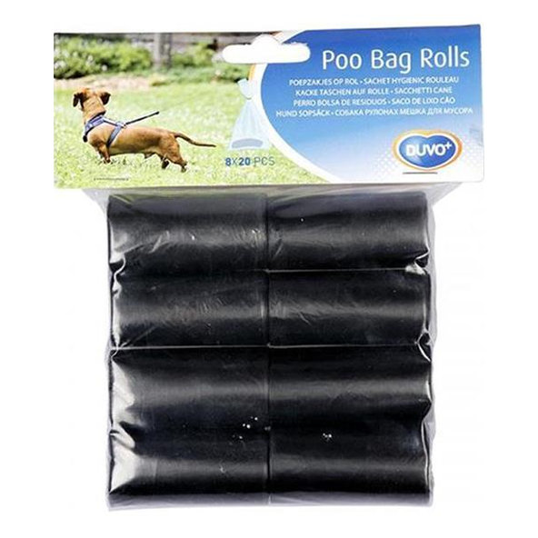 DUVO+ vrecká na zber psích výkalov čierne 8x20ks