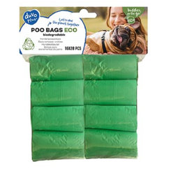DUVO+ vrecká na zber psích výkalov, 16x20 biologicky rozložiteľných sáčkov, zelená farba