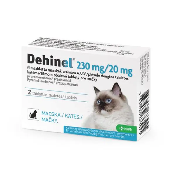 DEHINEL tablety na odčervenie pre mačky 2 tablety
