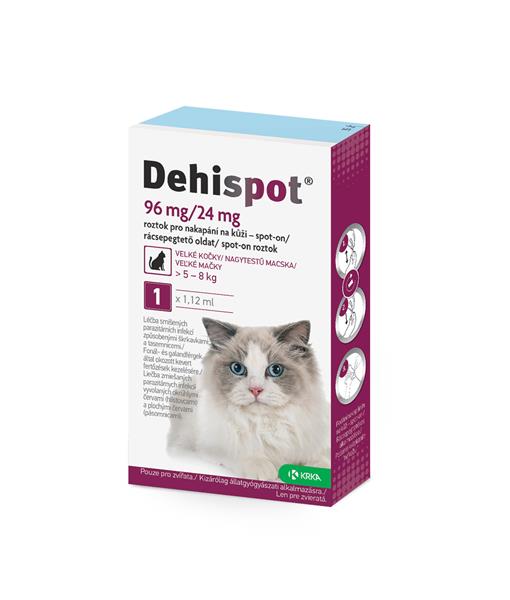 Dehispot 96 mg/24 mg spot-on roztok pre veľké mačky 1 pipeta kúpite na Najlekaren.eu