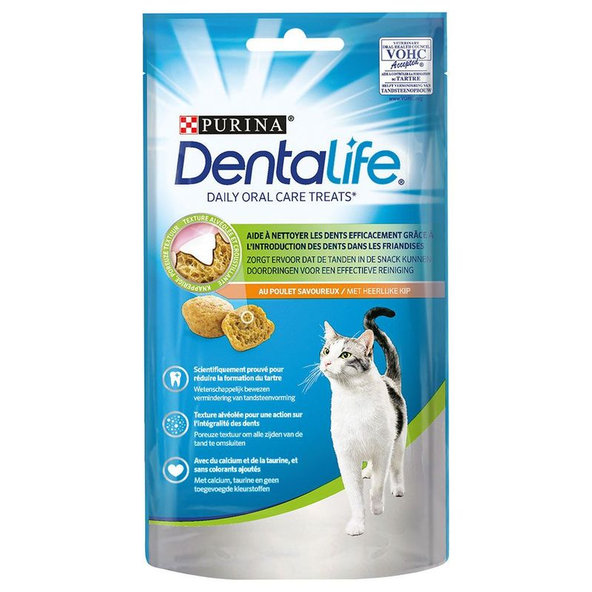 DentaLife cat chicken maškrta pre mačky 8x40g