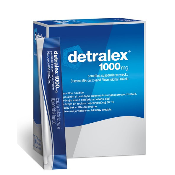 DETRALEX 1000 mg ťažké, boľavé, opuchnuté nohy 30 vreciek