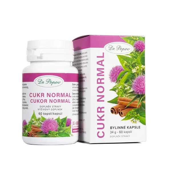 Dr. Popov Bylinné kapsuly CUKOR NORMAL 60ks