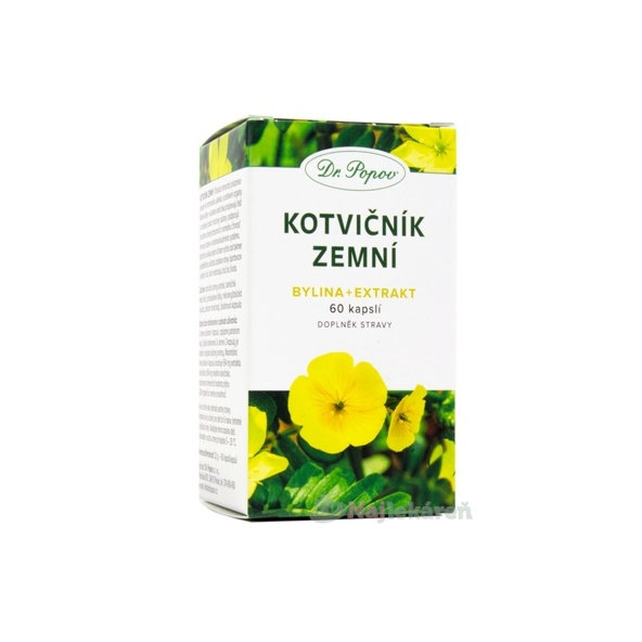 Dr. Popov KOTVIČNÍK ZEMNÝ Kapsuly s extraktom a mletou vňaťou kotvičníka zemného 60cps