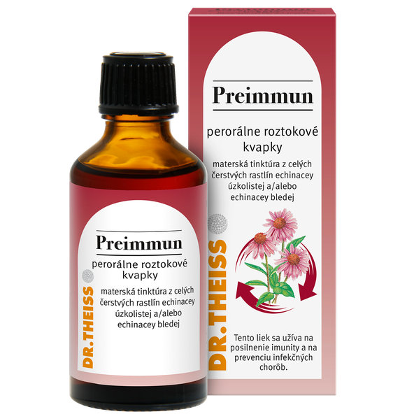 Dr. Theiss ECHINACEA Kräuter Preimmun, bylinné kvapky na prevenciu prechladnutia 50 ml