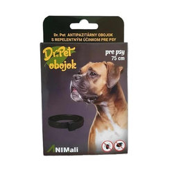 Obojok Dr.Pet antiparazitárny obojok pre psy 75cm s repelentným účinkom ČERVENÝ
