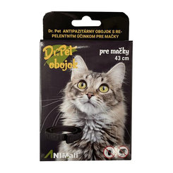 Dr.Pet antiparazitárny obojok pre mačky 43cm ČERVENÝ