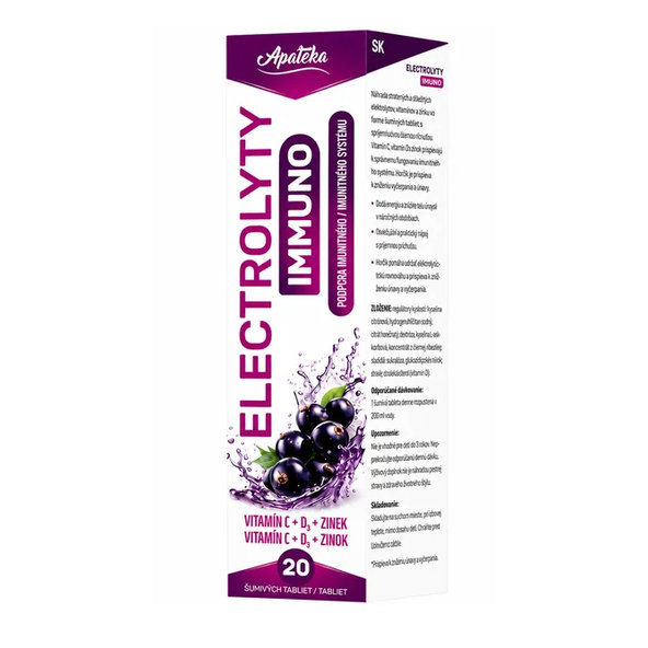 Apateka ELECTROLYTY IMMUNO šumivé tablety 20tbl